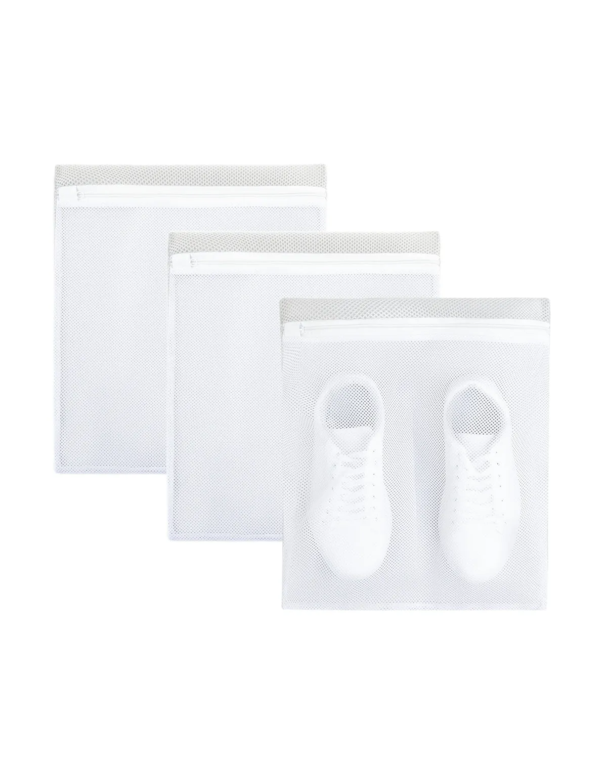 Ocean Home Textile Shoe Laundry Bag, Pack Of 3, Grey