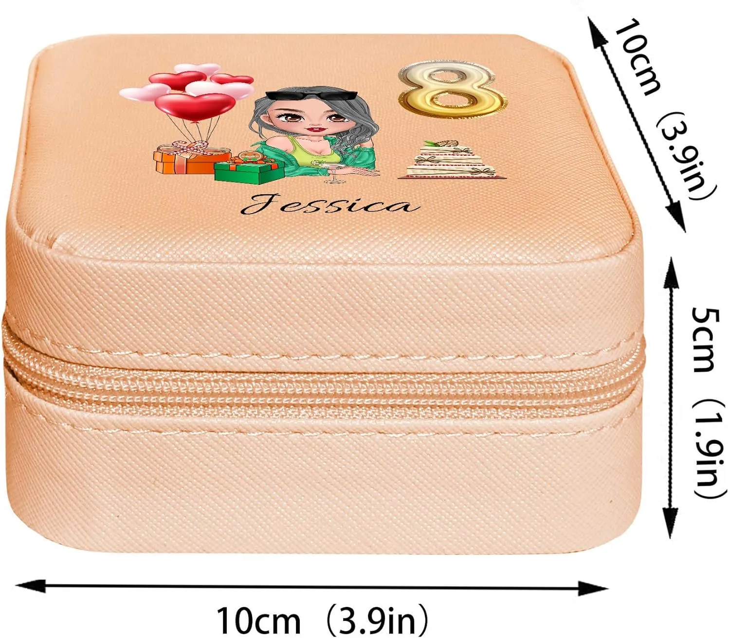 ODB Personalized Portable Travel Jewelry Box, Travel Essentials for Women, Mini Travel Jewelry Organizer, Customized Small Travel Jewelry Case With Initials, Gift for Girls, Teen, Woman (Birthday)