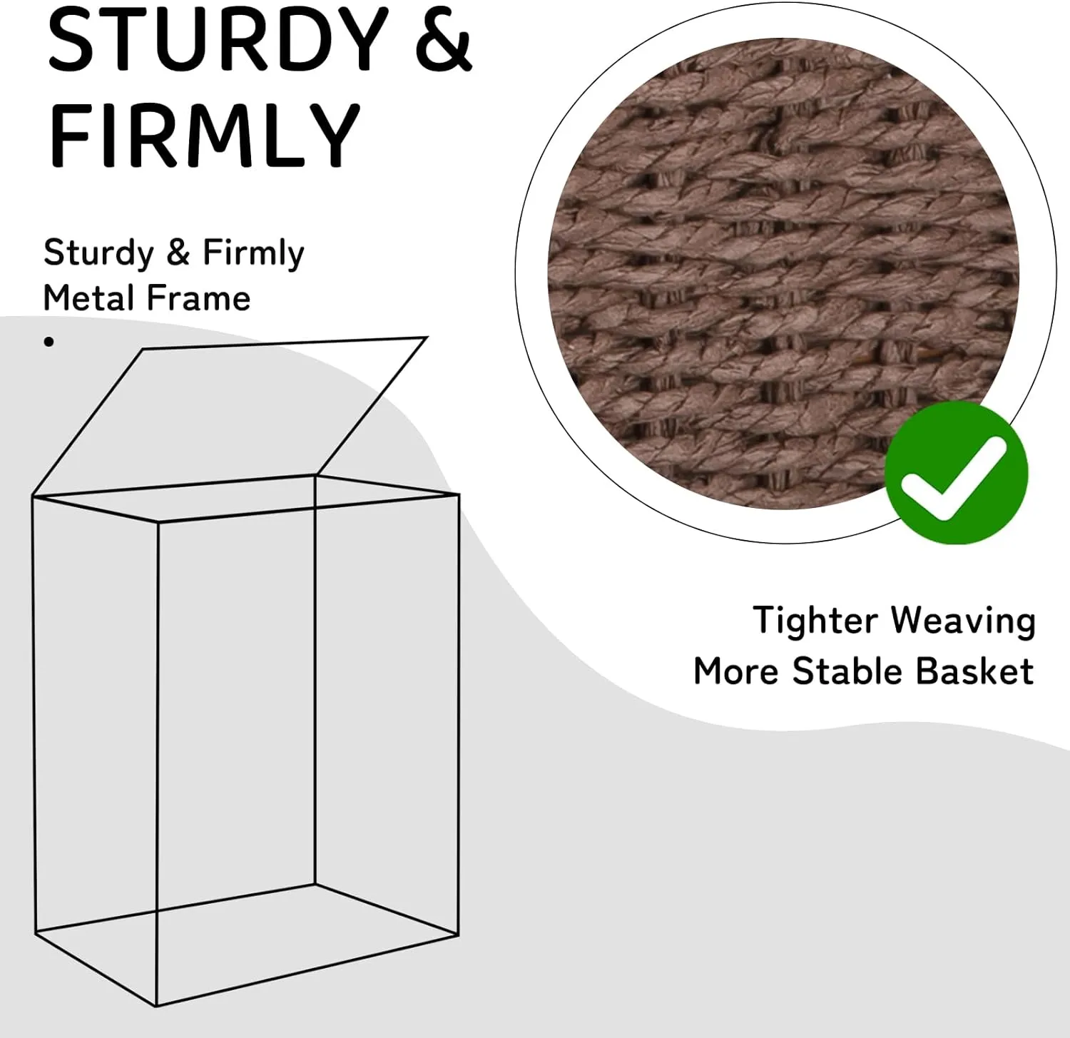OIAHOMY Laundry Hamper with Lid, 29.1 Gal (110L) Wicker Hamper with Removable Liner Bags, Handwoven Clothes Basket with Handles, Foldable Paper Rope Basket for Laundry Room, Bedroom-Brown