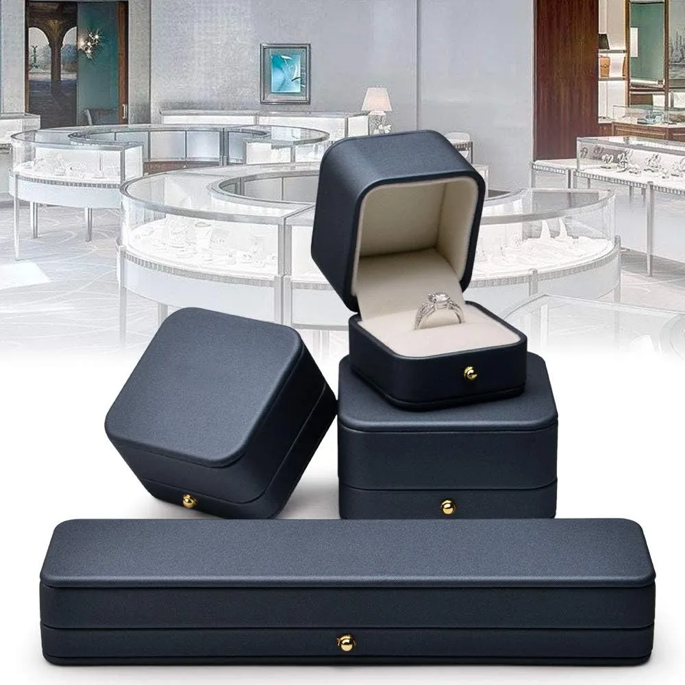 Oirlv Premium Leather Bracelet Bangle Box Steel-blue Jewelry Gift Case Velvet Interior Bracelet Storage Holder
