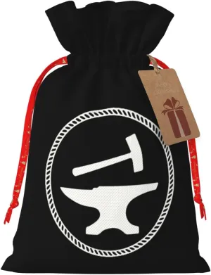 OKLRYNBV Blacksmith Clipart Drawstring Gift Bags Christmas Gift Santa Claus Gift Bag