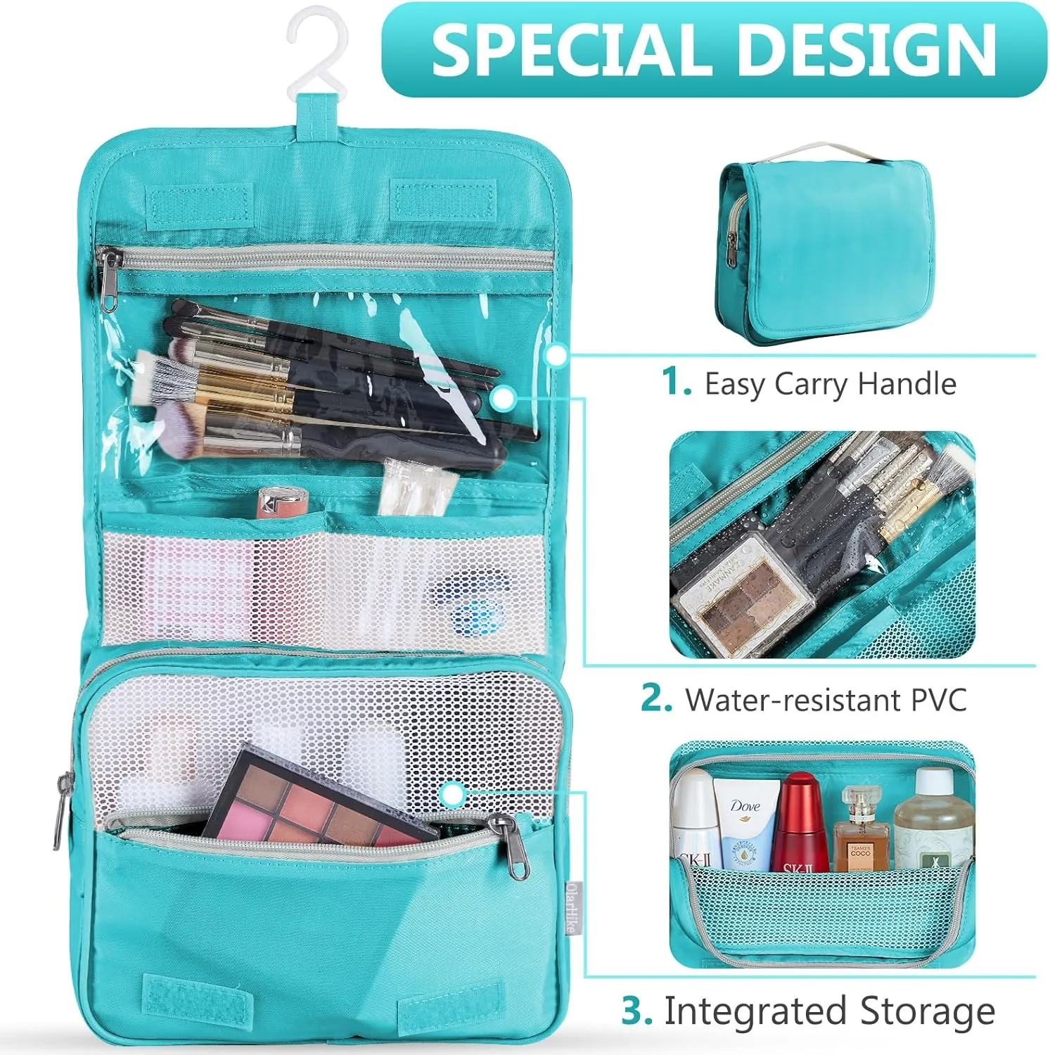 OlarHike 8 Set Packing Cubes for Travel, Luggage Organizer Bags for trip Accessories Essentials,Cubes for Carry on Suitcases (Turquoise)