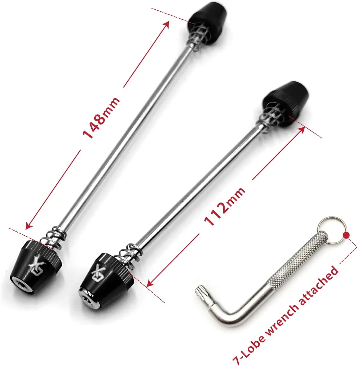 ONIPAX Bike Anti-Theft Locking Skewer 7 Lobe Bicycle Wheel Hub Secure