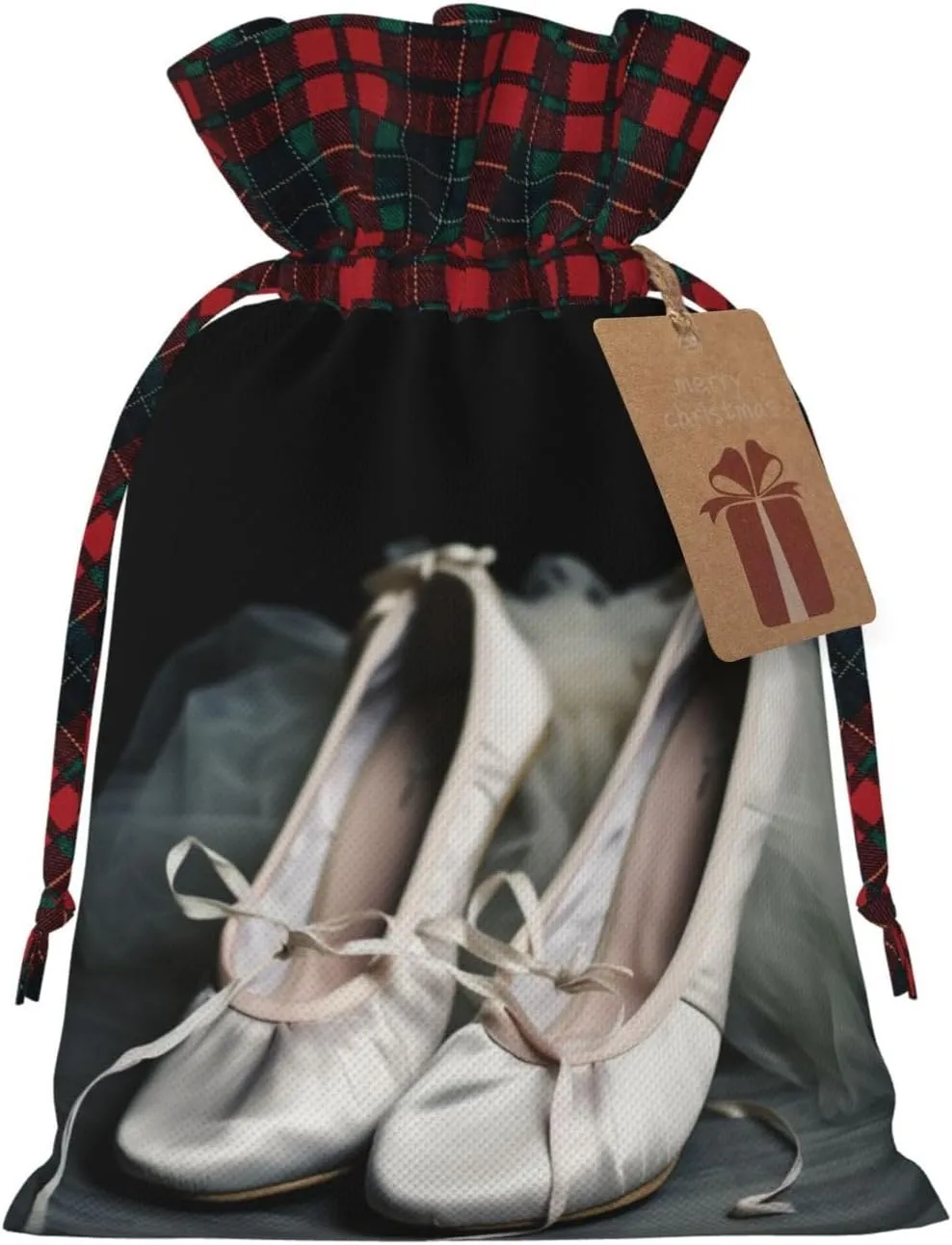 OPSREY Ballet Shoe printed Reusable Christmas Gift Bag Candy Bag Holiday Party Gift Bag