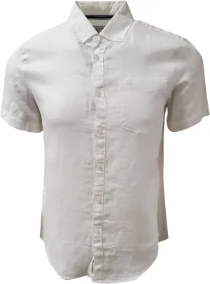 Original Penguin Men's 100% Linen Short Sleeve Button-Down Shirt (US, Alpha, X-Large, Regular, Regular, Bright White)
