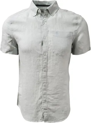 Original Penguin Men's 100% Linen Short Sleeve Button-Down Shirt (US, Alpha, XX-Large, Regular, Regular, Ballad Blue)