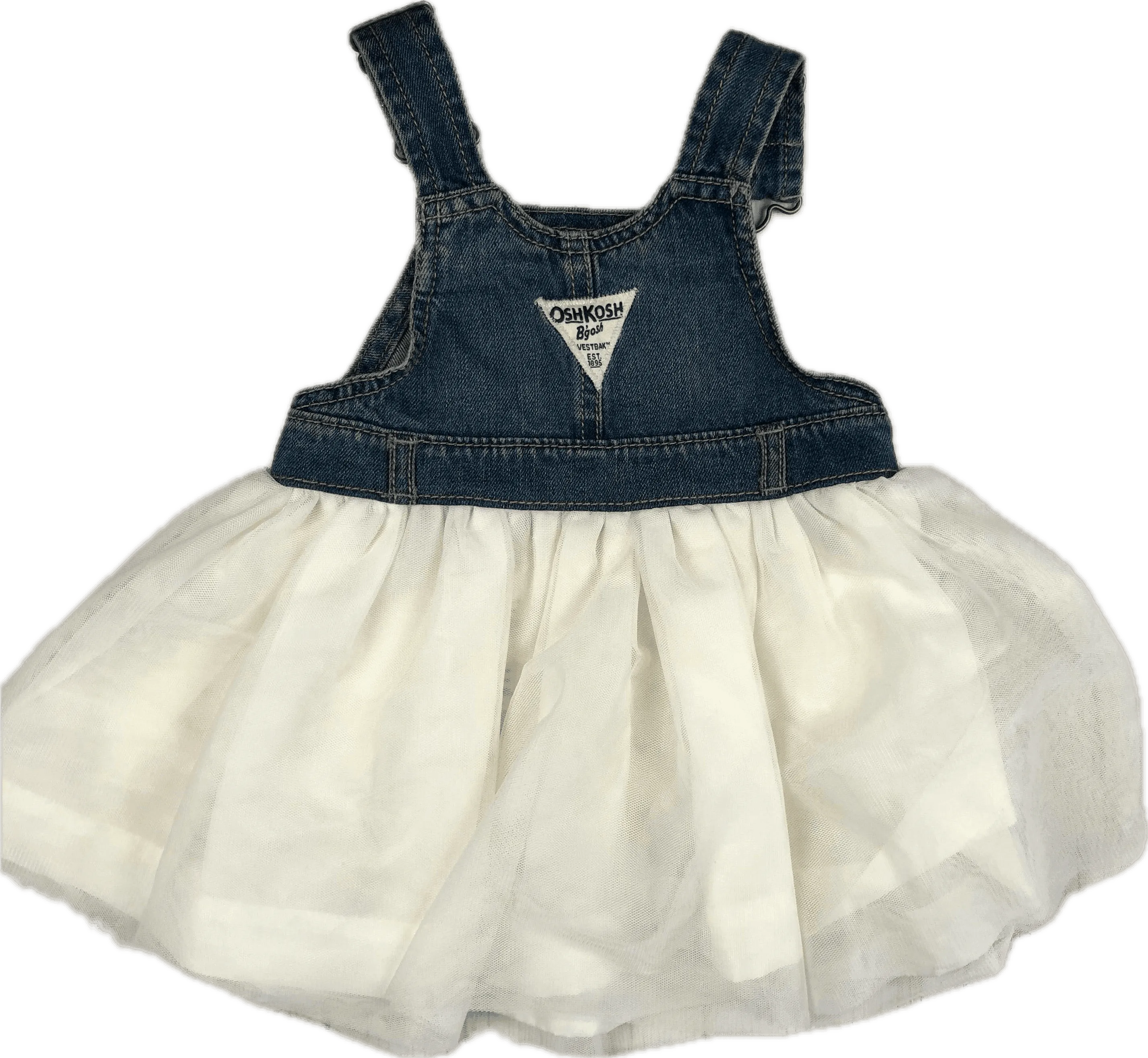 Osh Kosh Bib & Brace Denim Tulle Skirt Skirtall - Size 18M