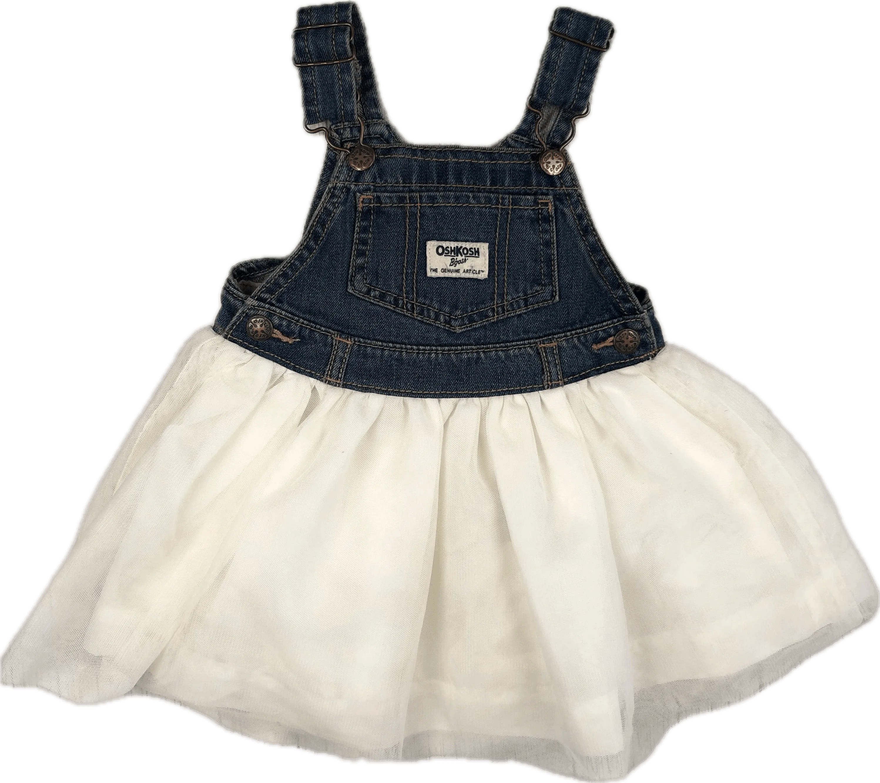Osh Kosh Bib & Brace Denim Tulle Skirt Skirtall - Size 18M