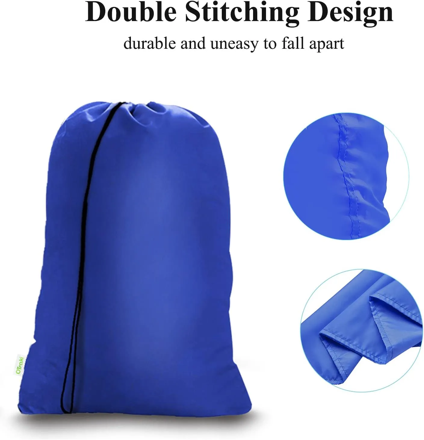OTraki 28 x 45 inch Extra Large Laundry Bag 2 Pack Drawstring Laundry Hamper Bag Heavy Duty Dirty Clothes Bag Washable Organizer Storage for Camp Home Dorm Hotel Laundromat Blue