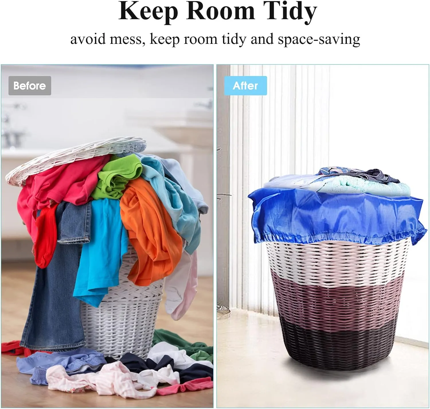 OTraki 28 x 45 inch Extra Large Laundry Bag 2 Pack Drawstring Laundry Hamper Bag Heavy Duty Dirty Clothes Bag Washable Organizer Storage for Camp Home Dorm Hotel Laundromat Blue