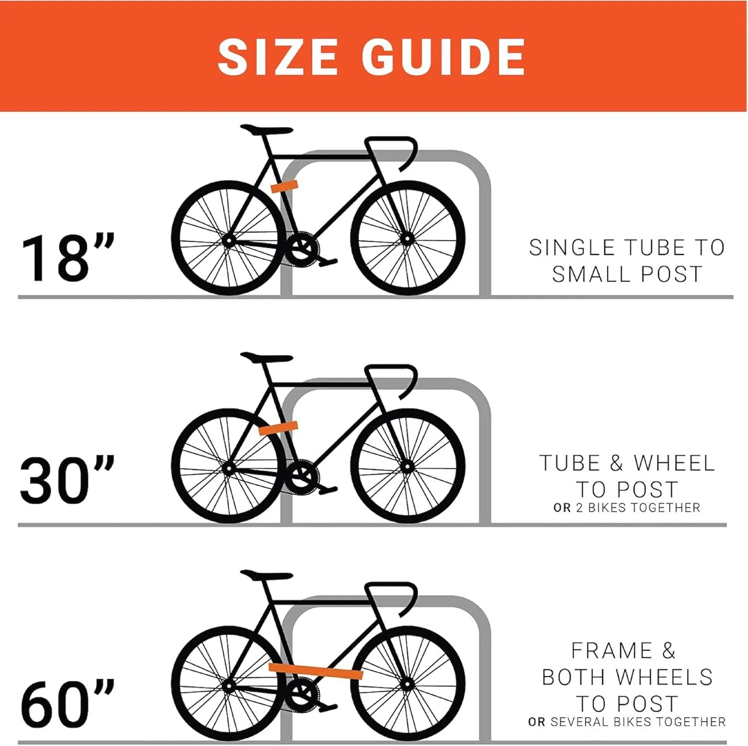 OTTOLOCK Cinch Lock - Lightweight Anti Theft Compact Combination Bike Lock, Ideal for Quick Stops, Bicycle Accessories, Stealth Black, 60 Inch