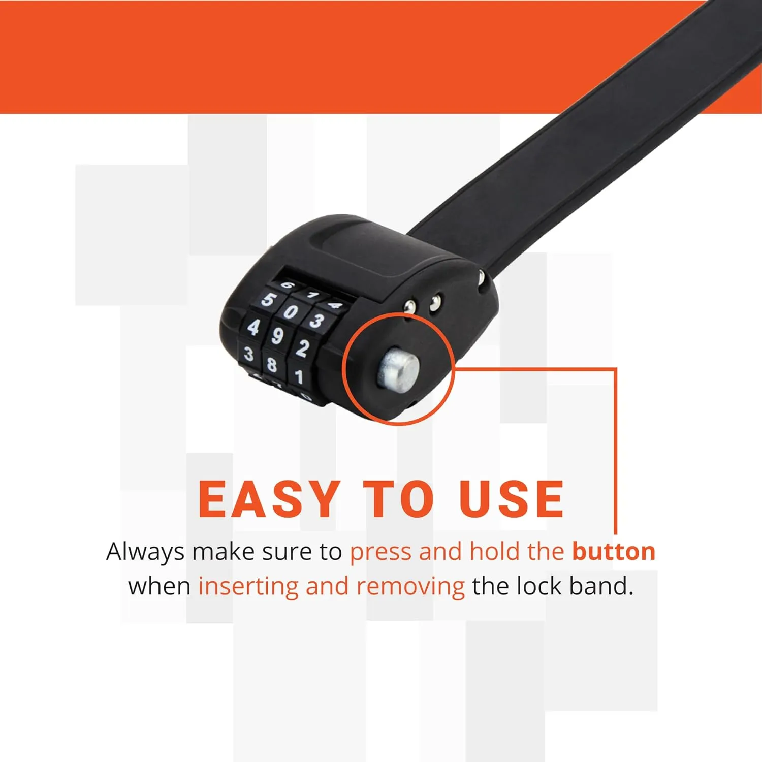 OTTOLOCK Cinch Lock - Lightweight Anti Theft Compact Combination Bike Lock, Ideal for Quick Stops, Bicycle Accessories, Stealth Black, 60 Inch