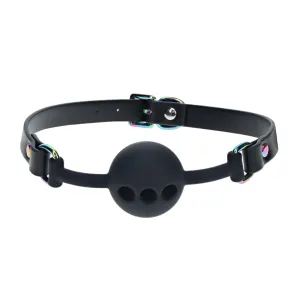 Ouch! Venice Faux Leather & Neochrome Breathable Silicone Ball Gag