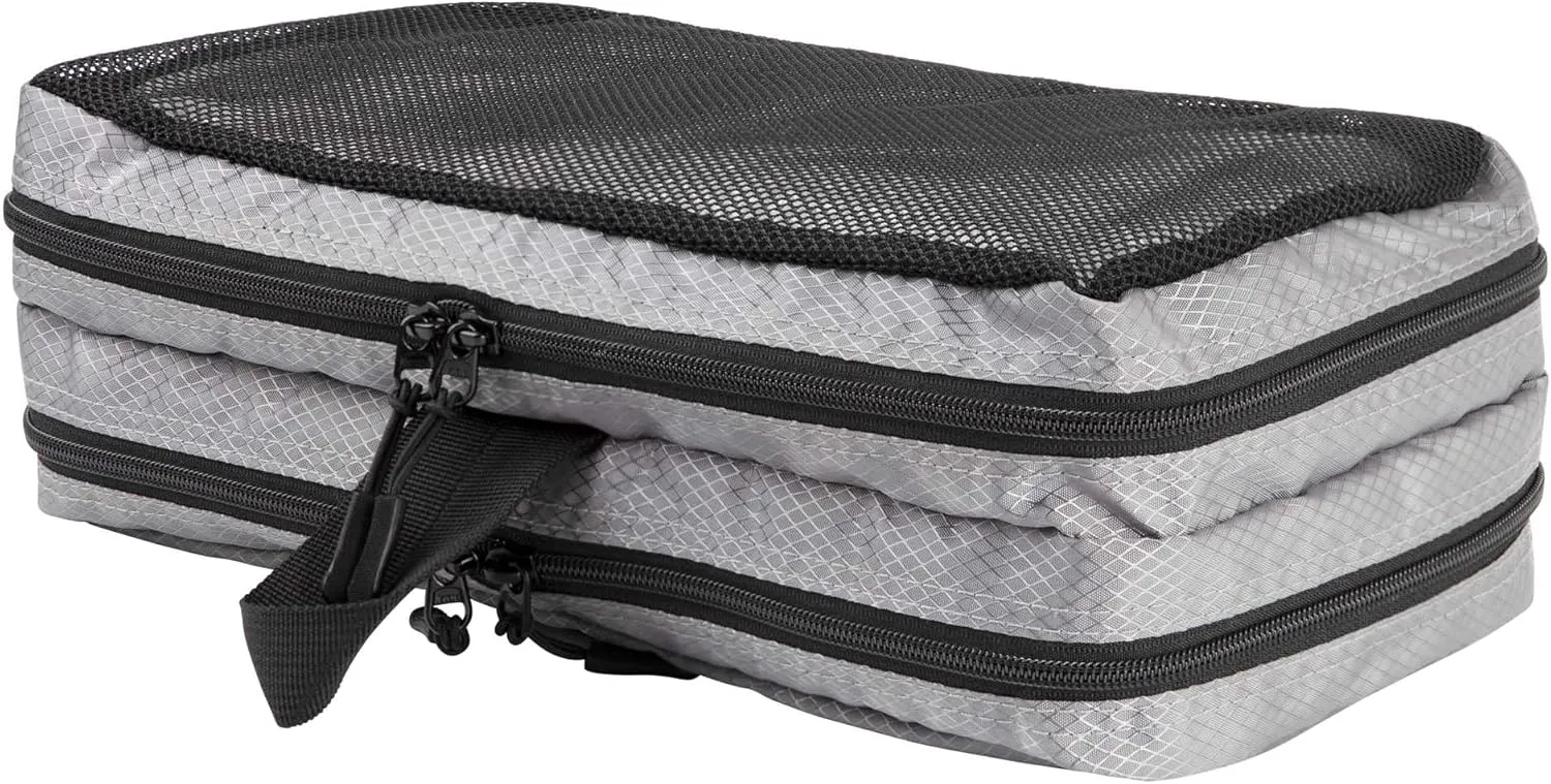 Packing Cube for Travel - Double Sided Split Cube - Luggage and Backpack Organizer Packaging Cubes for Clothes, for Carry-On, Suitcases, Travel Bags (Grey)