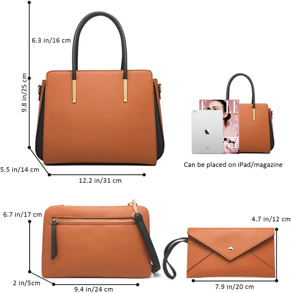 Pahajim Womens Purses and Handbags Set 4pcs Satchel Bags Tote Bags Shoulder Bags Tote Purses for Women