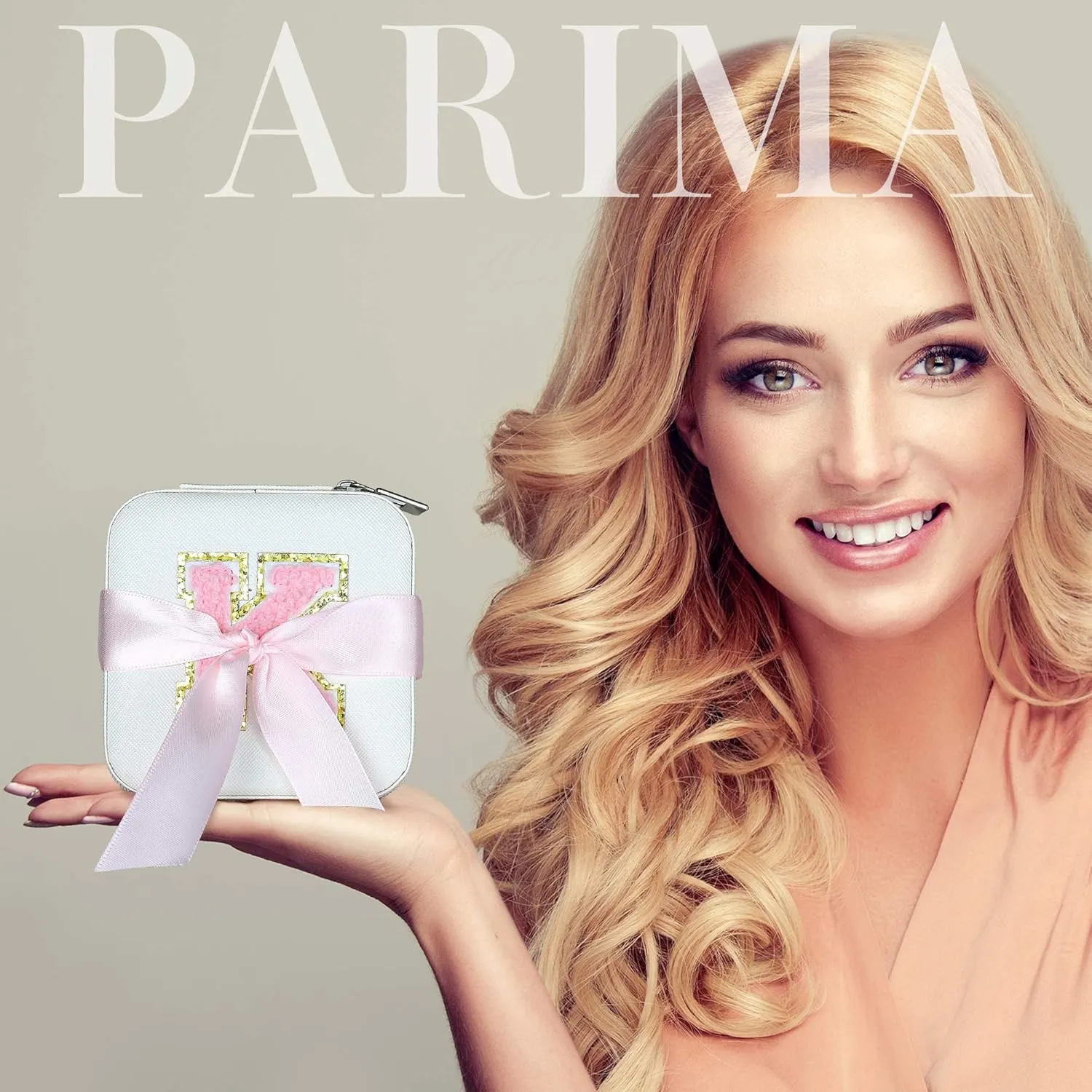 Parima Teen Girl Gifts Trendy Stuff for Girls, White Jewelry Box for Girl | Travel Must Have Jewelry Boxes for Teens | Birthday Gifts for Teen Girls | Graduation Travel Gifts - Letter B, White