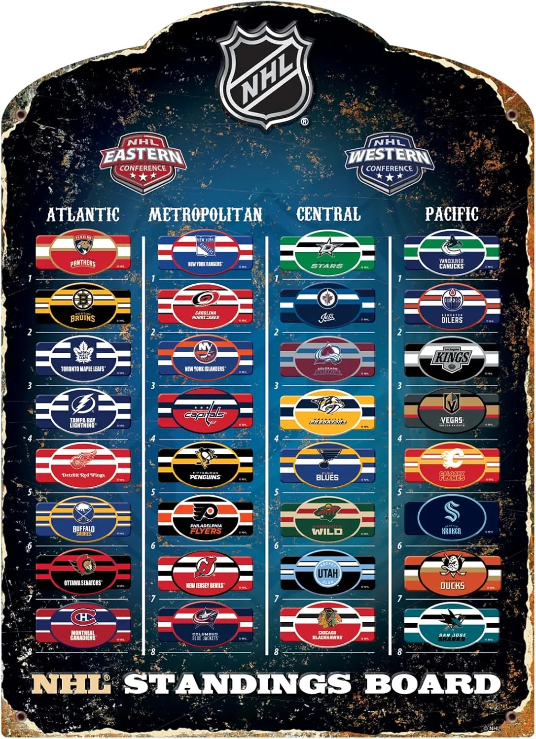 Party Animal NHL Magnetic Standings Board, Includes 32 NHL Team Magnets