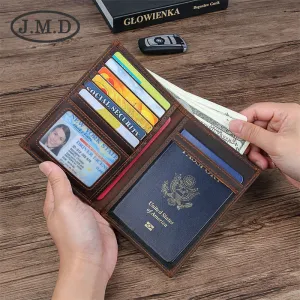 Passport Wrapper Crazy Horse Multiple Slots Card Holder