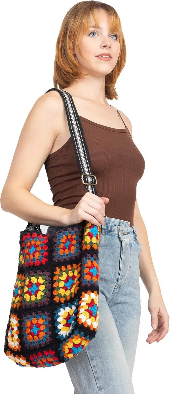 Patchwork Granny Square Shoulder Bag