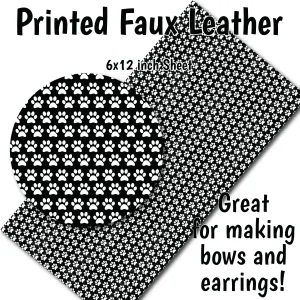 Paw Print Pattern - Faux Leather Sheet (SHIPS IN 3 BUS DAYS)