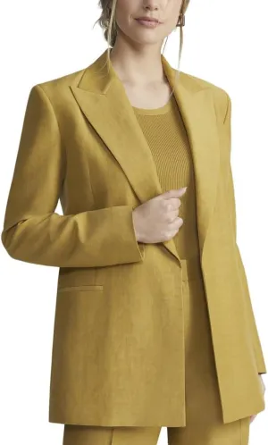 Peak Lapel Linen-Blend Blazer