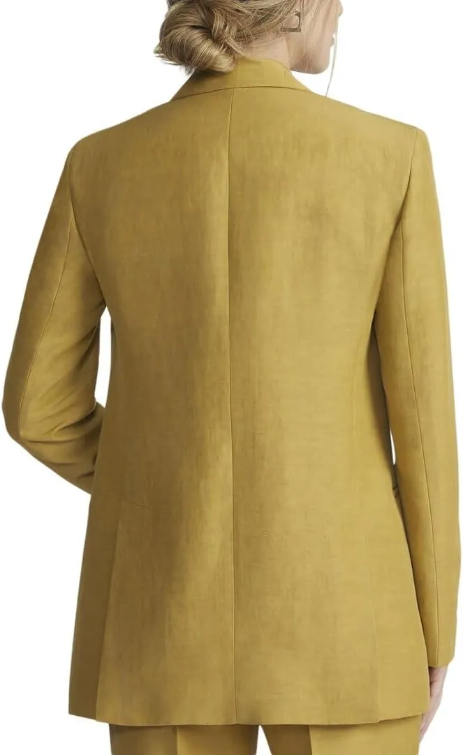 Peak Lapel Linen-Blend Blazer