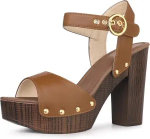 Perphy Platform Heels Slingback Chunky High Heel Sandals for Women