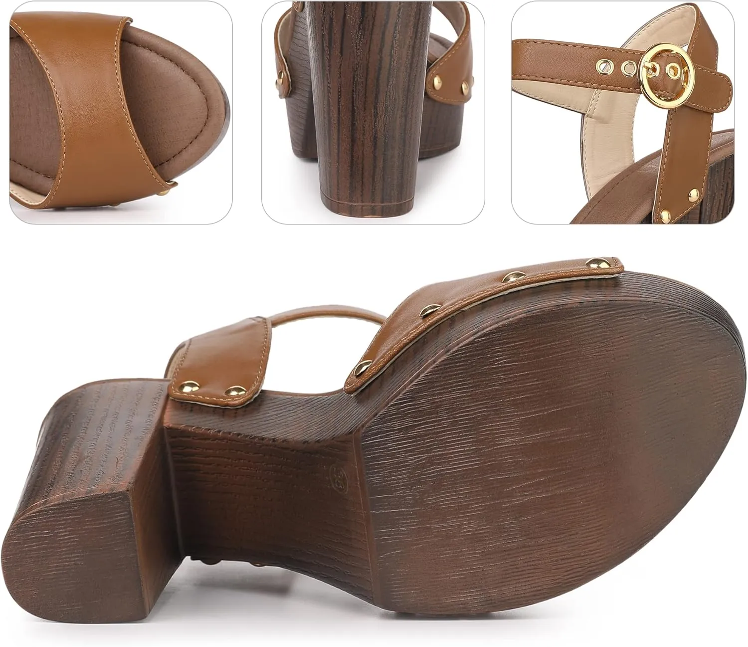 Perphy Platform Heels Slingback Chunky High Heel Sandals for Women