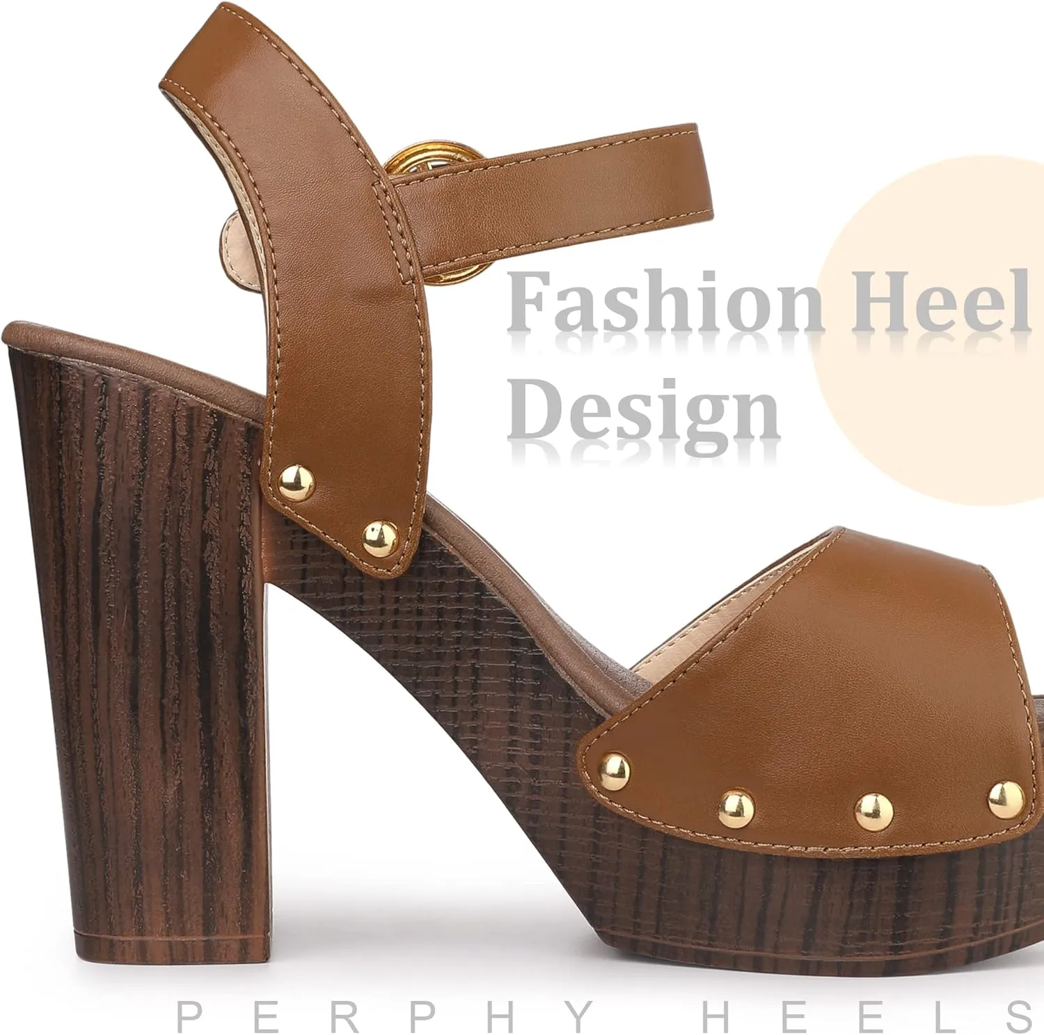Perphy Platform Heels Slingback Chunky High Heel Sandals for Women