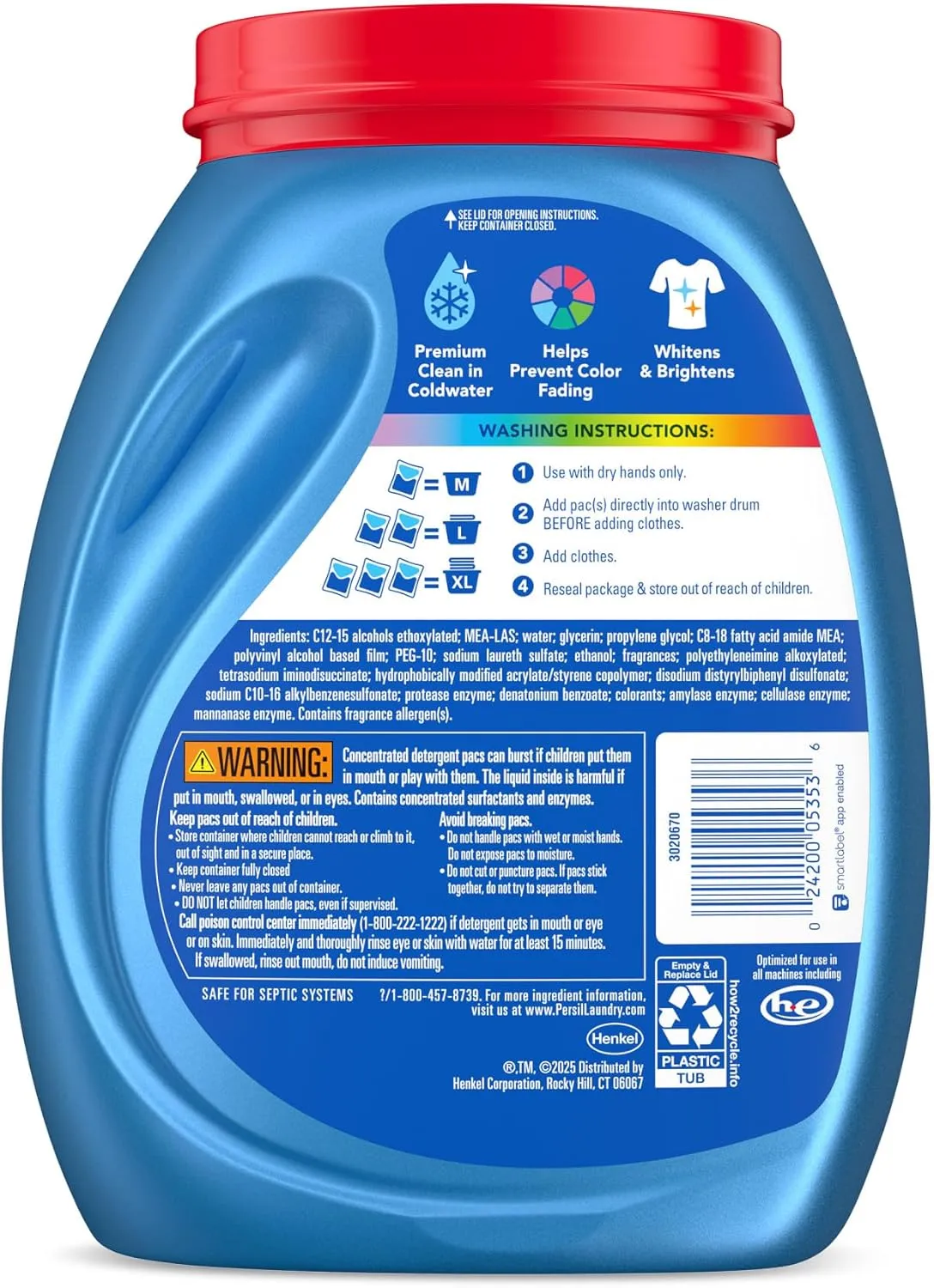 Persil Ultra Pacs Original Everyday Clean Laundry Detergent, 100 count