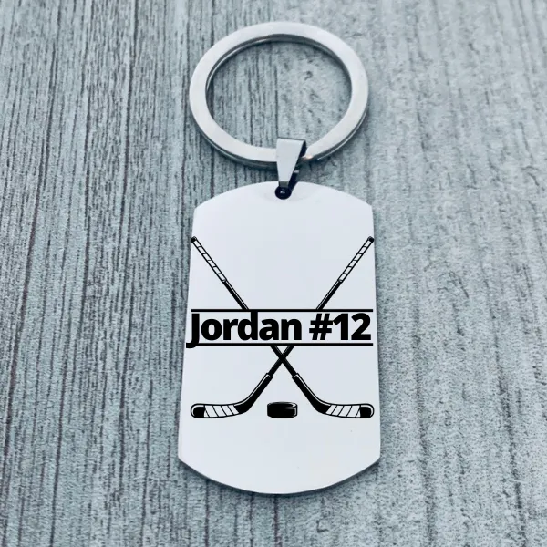 Personalized Ice Hockey Keychain