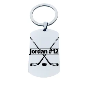 Personalized Ice Hockey Keychain