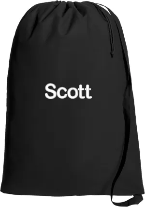 Personalized Laundry Bag, Large Sports Gear Storage Bag, College Gift, Embroidered Monogrammed Name (Black)