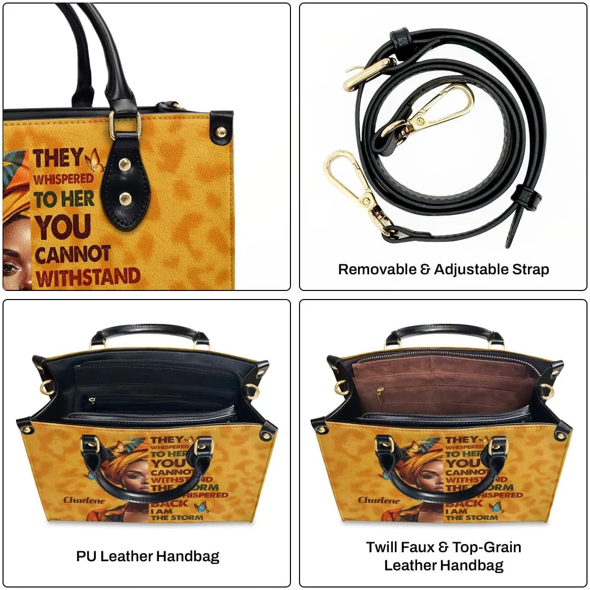 Personalized Leather Handbag For Black Women