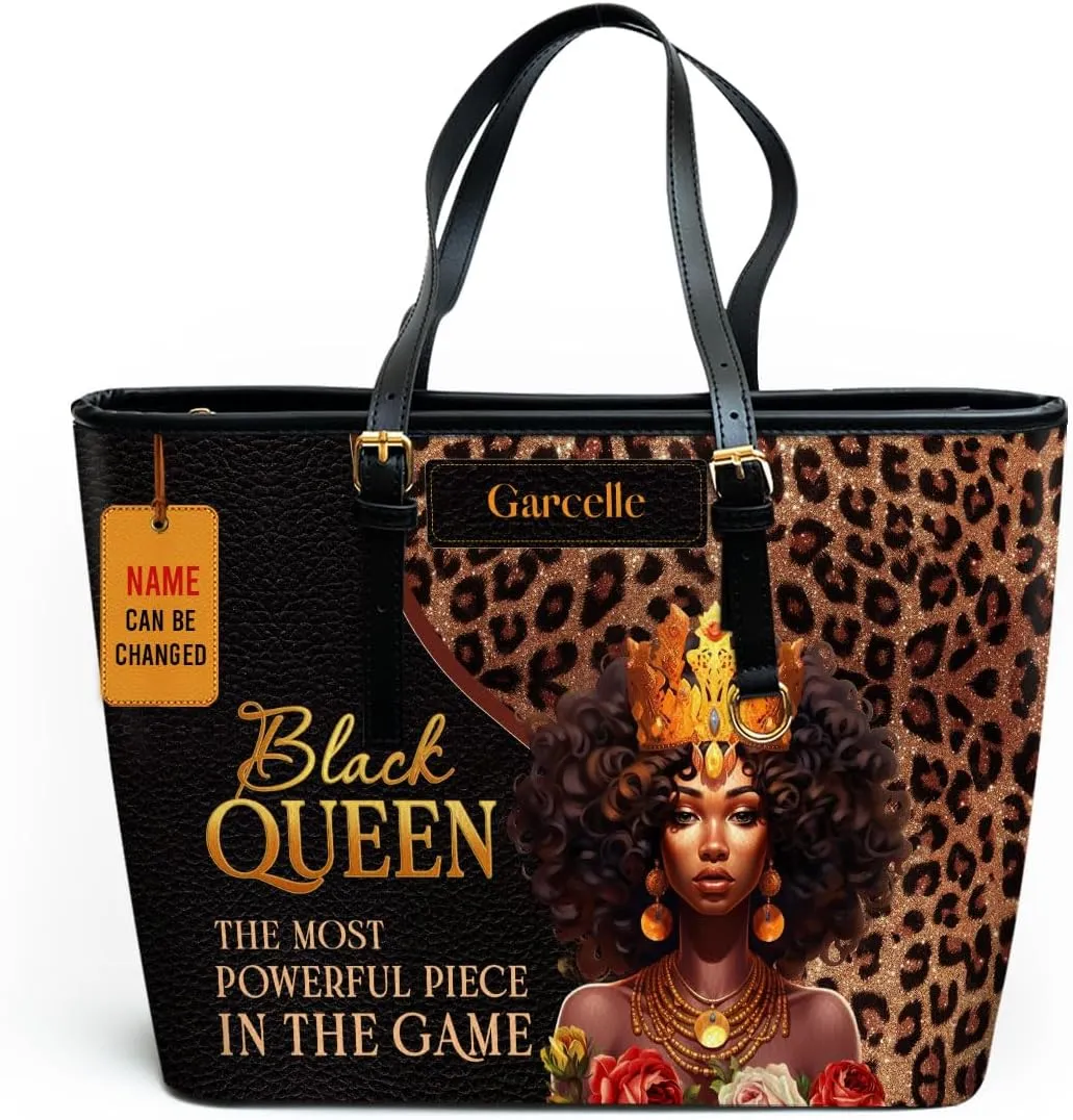 Personalized Leather Totebag for Black Women - Christmas Gifts