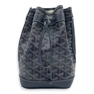 Petit Flot Blue Bucket Bag in Coated Canvas