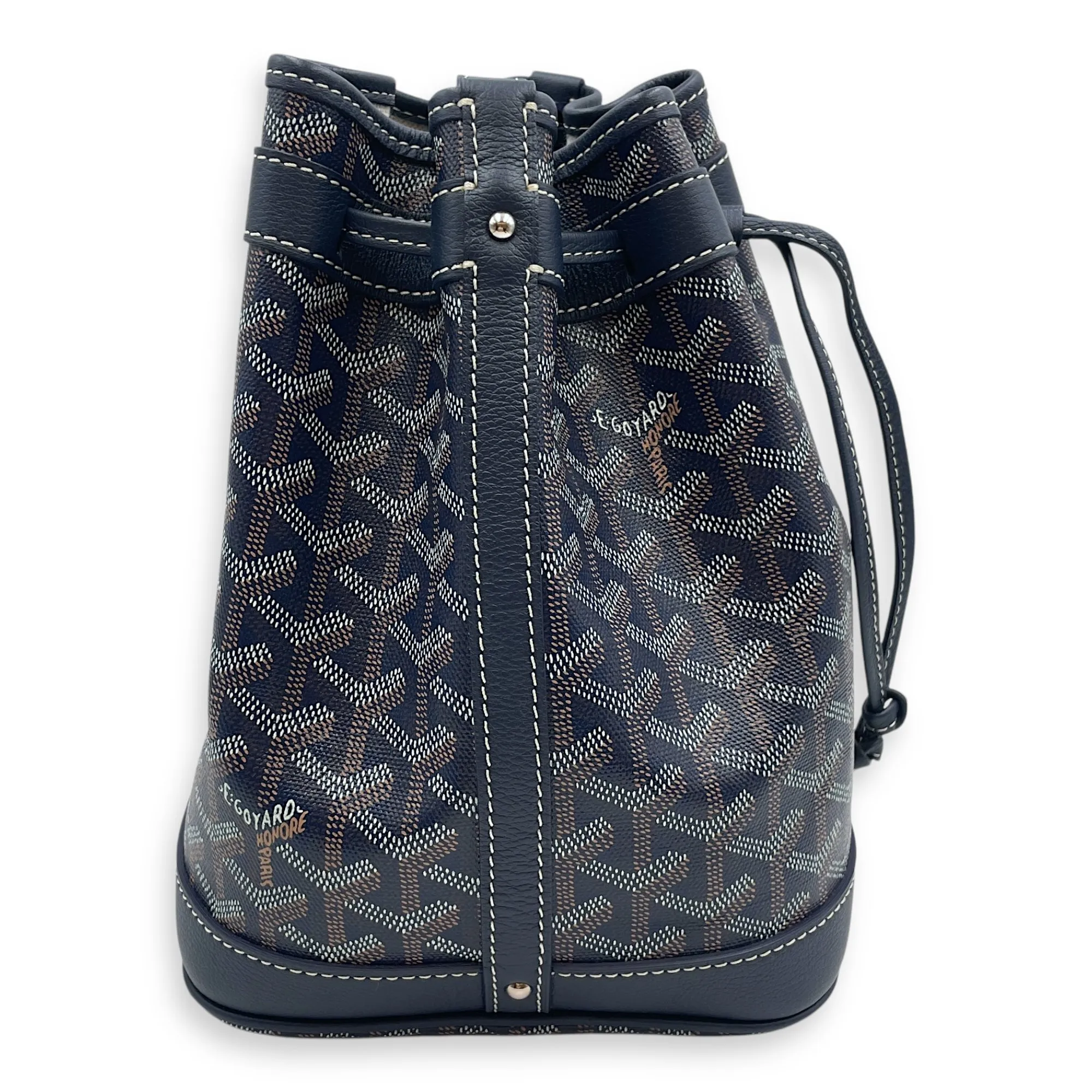 Petit Flot Blue Bucket Bag in Coated Canvas