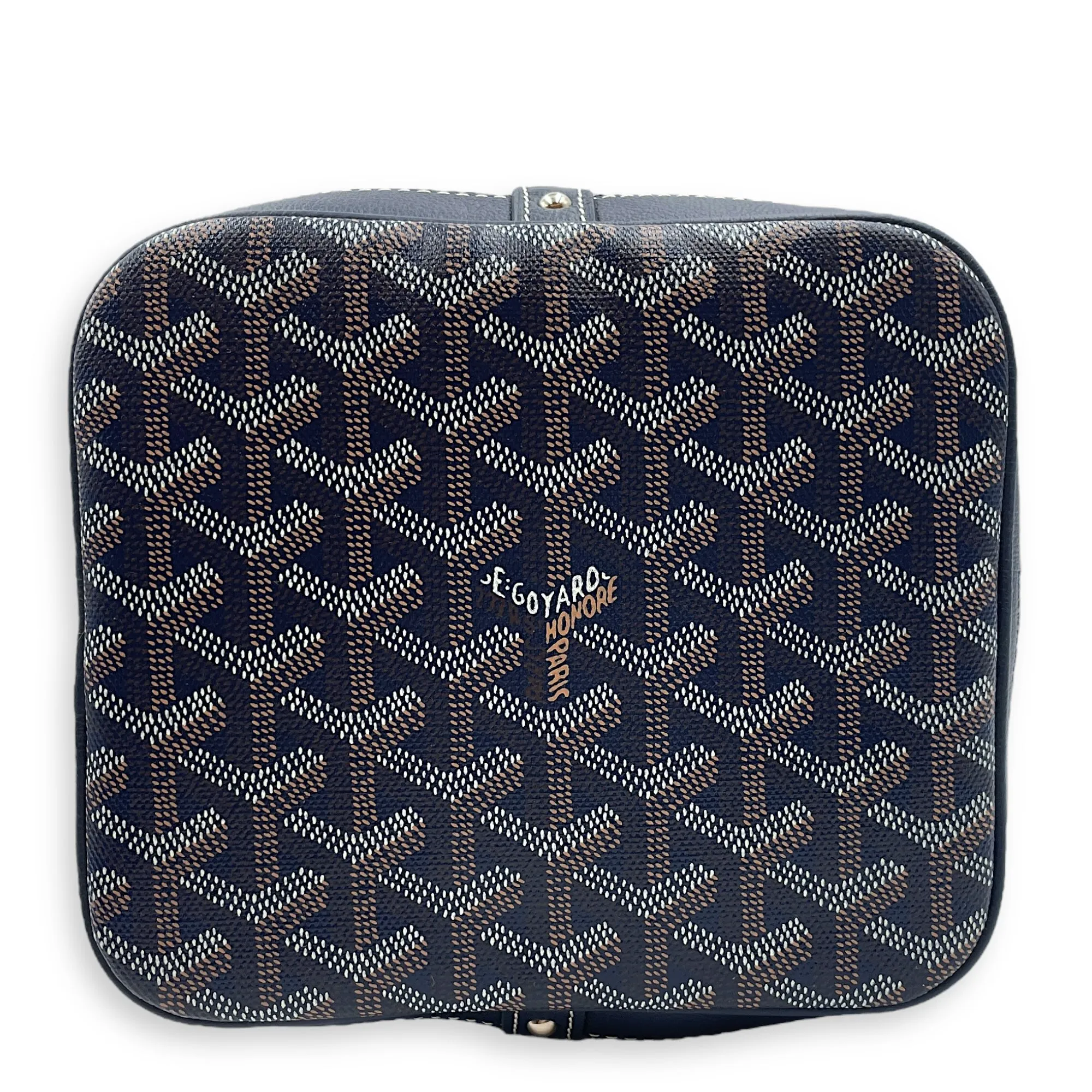 Petit Flot Blue Bucket Bag in Coated Canvas