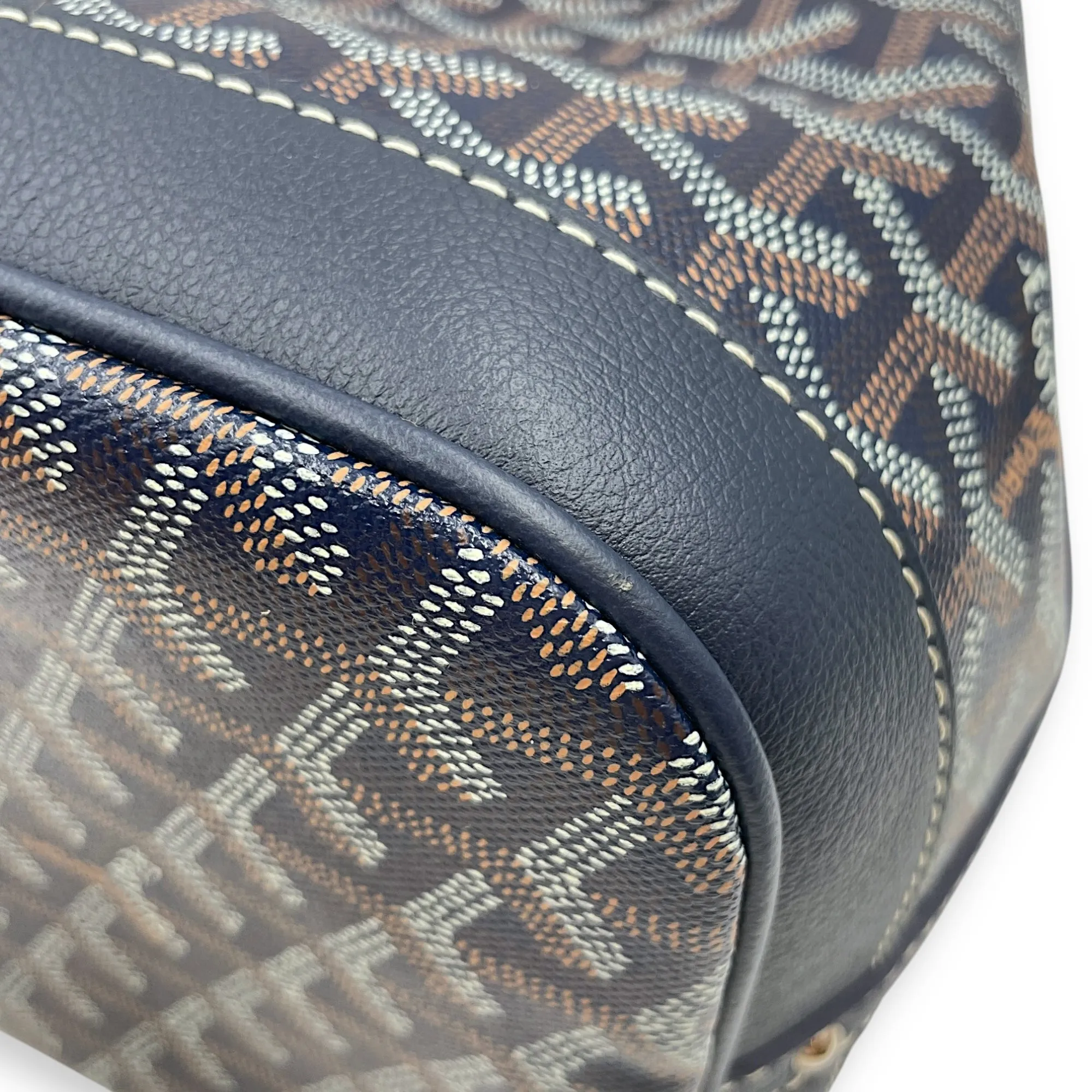 Petit Flot Blue Bucket Bag in Coated Canvas
