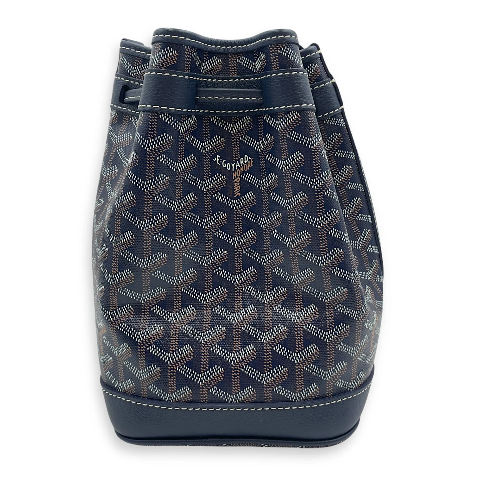 Petit Flot Blue Bucket Bag in Coated Canvas