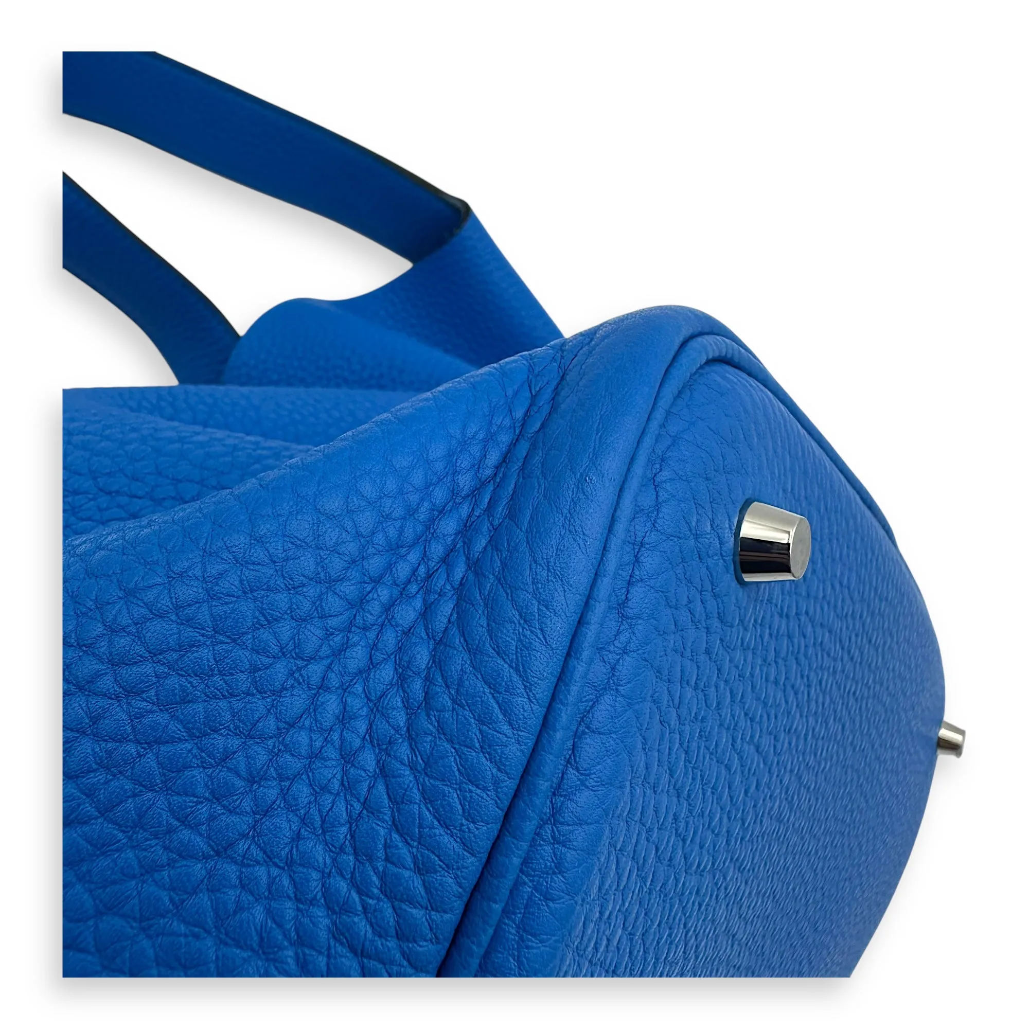 Picotin 26 Blue Bucket Bag in Clemence, Silver hardware