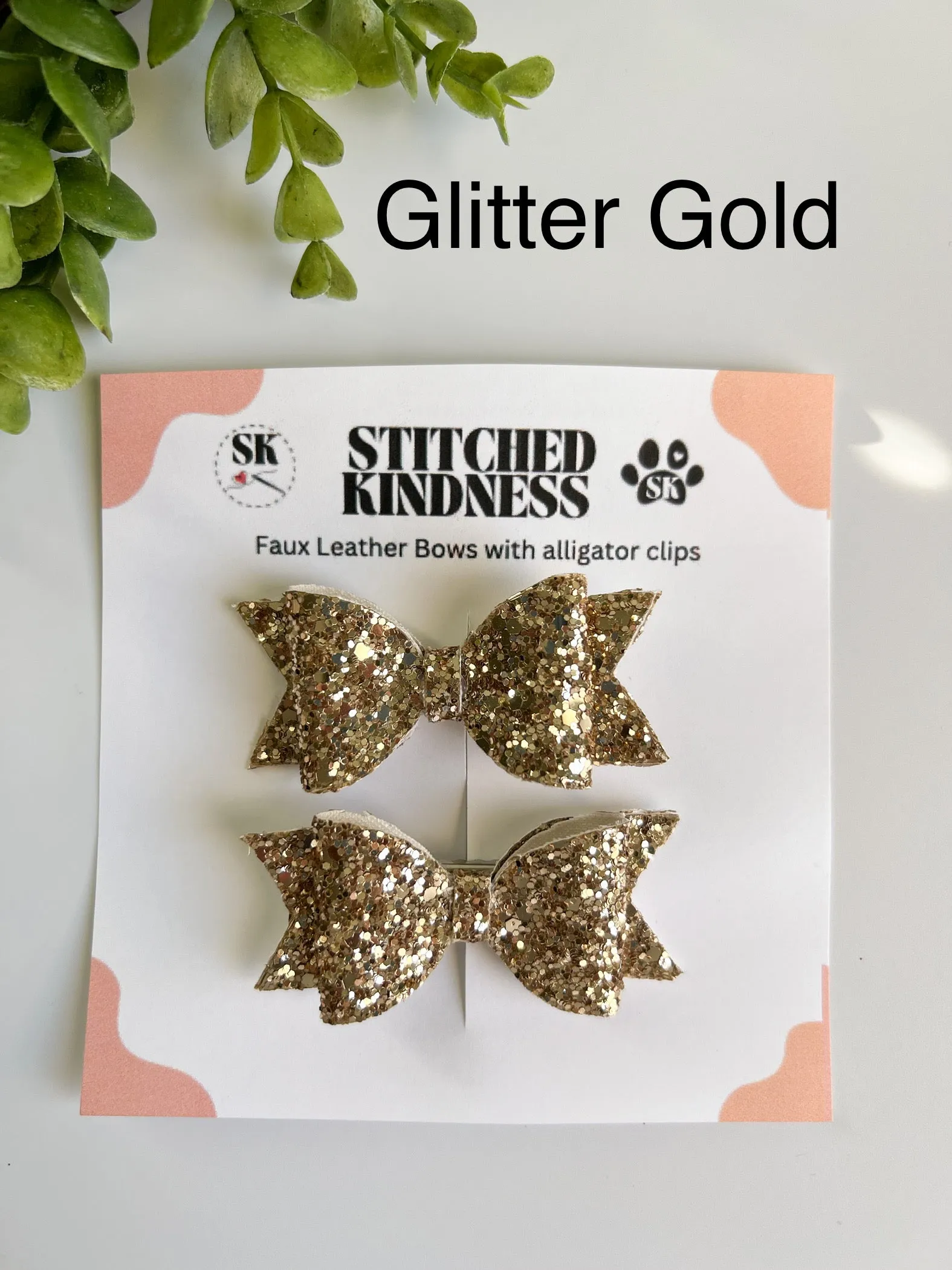Pig Tails Faux Leather Bows