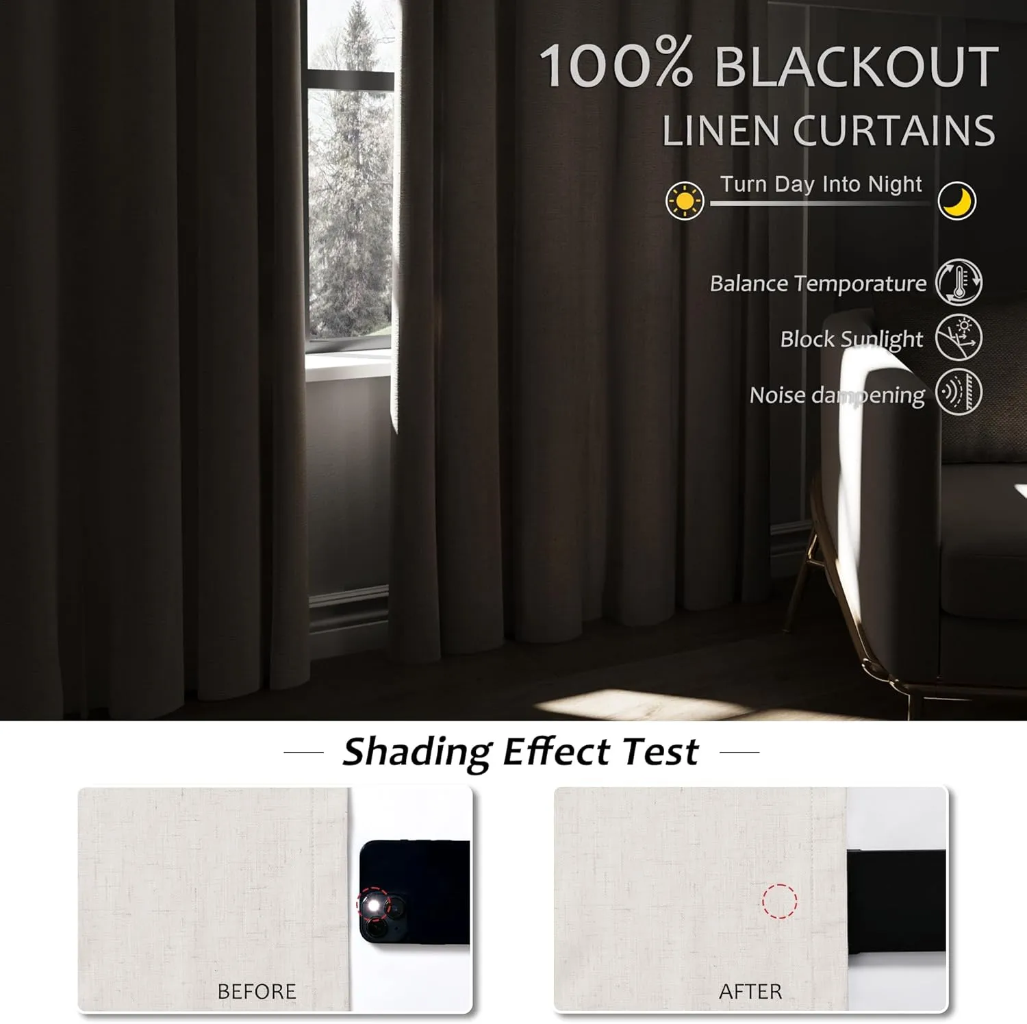 Pinch Pleated Blackout Curtains for Bedroom 2 Panel Sets Neutral Farmhouse Cream Natural Linen Black Out Drapes 84 Inches Long Thermal Insulated Light Blocking Room Darkening Pleat Window Curtains
