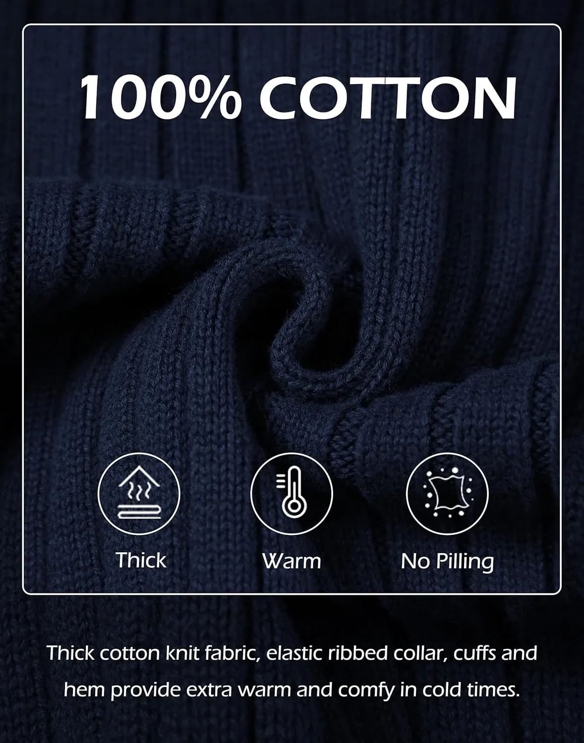 Pioneer Camp Men's Cable Knit Pullover Sweater Casual Long Sleeve Stand Collar Snap Button Knitted Sweaters Fall Winter
