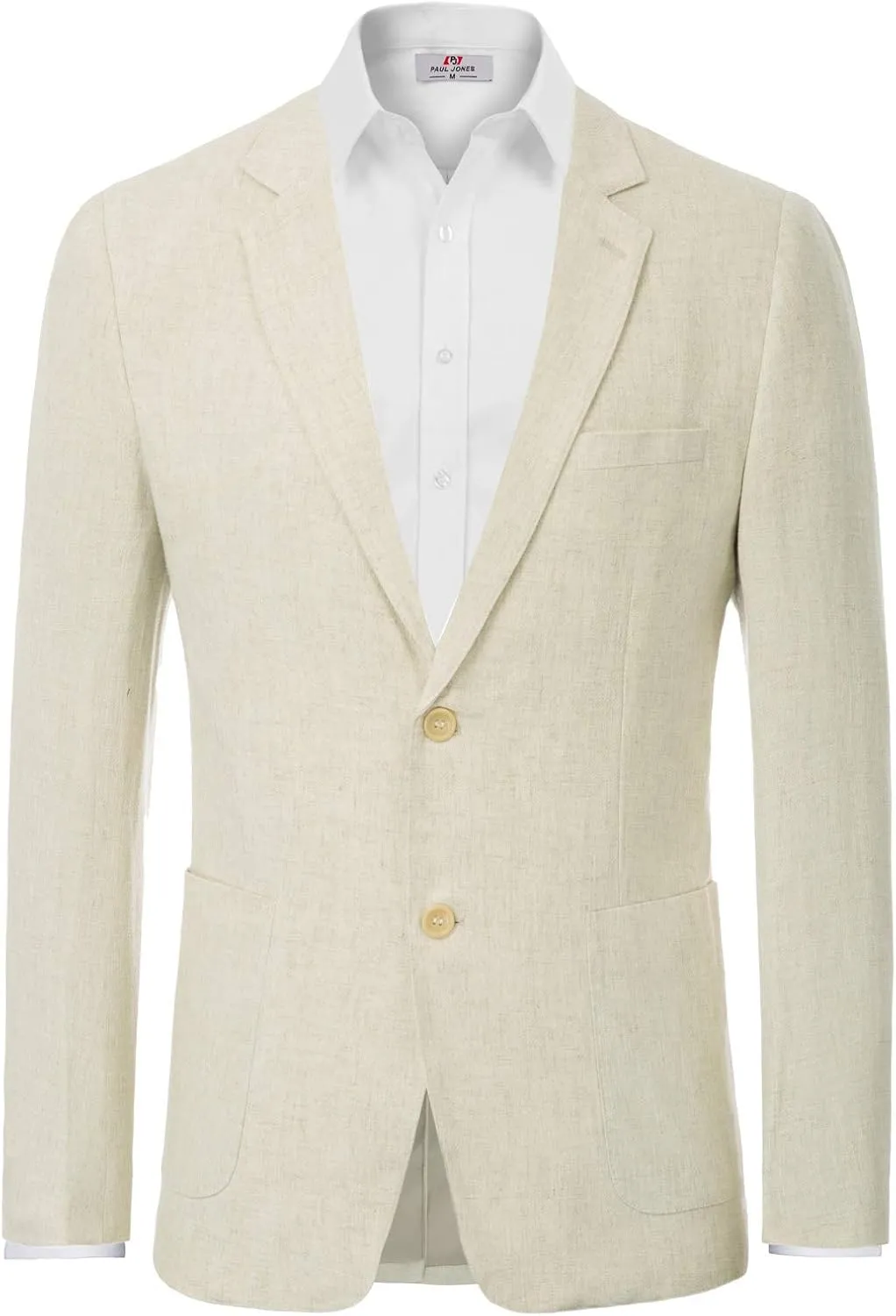 PJ Paul Jones Men's Slim Fit Lightweight Linen Jacket Tailored Blazer Sport Coat