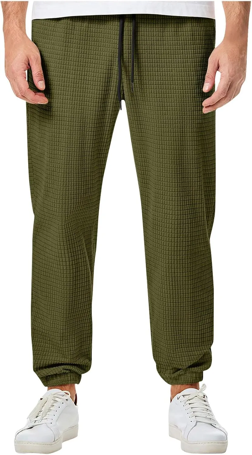 Plus Size Hiking Pants Men Loose Casual Pants Track Joggers Pants Straight Leg Elastic Waist Pants Autumn Pants