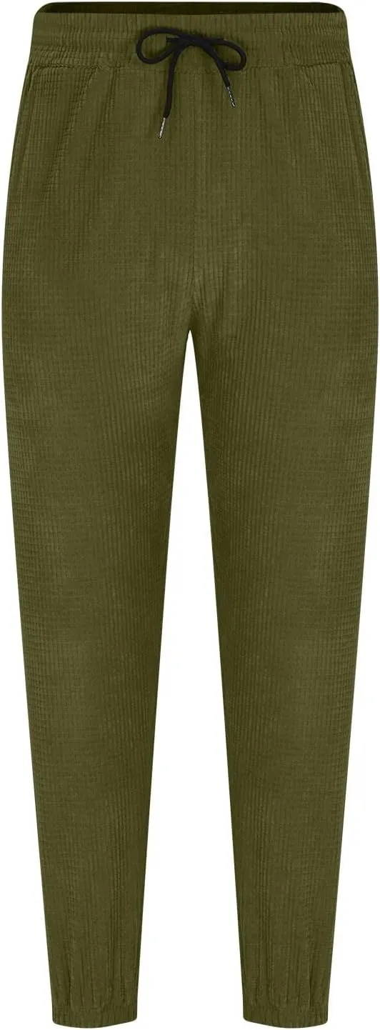 Plus Size Hiking Pants Men Loose Casual Pants Track Joggers Pants Straight Leg Elastic Waist Pants Autumn Pants