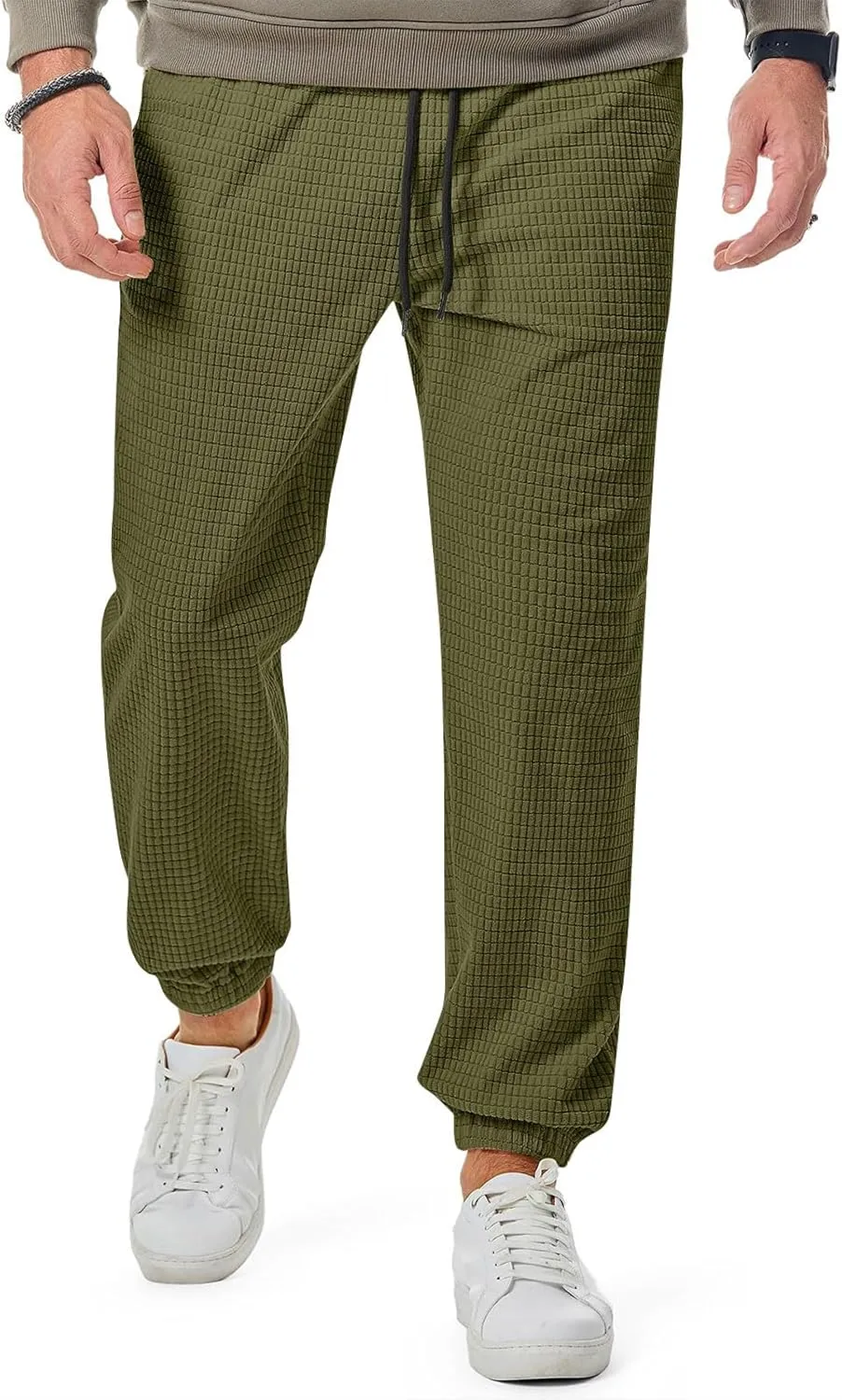 Plus Size Hiking Pants Men Loose Casual Pants Track Joggers Pants Straight Leg Elastic Waist Pants Autumn Pants