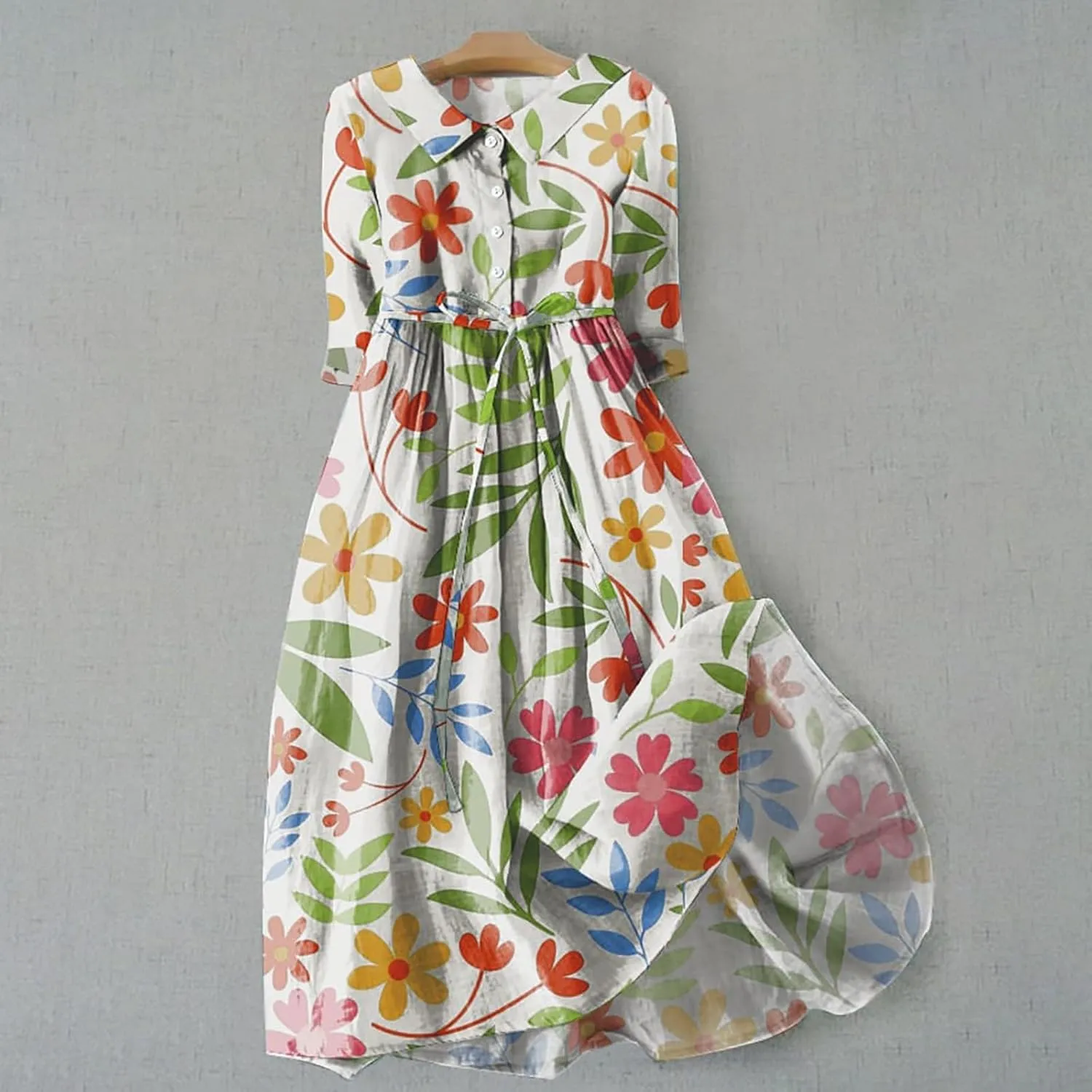 Plus Size Linen Dress for Women Short Sleeve Floral Maxi Dresses Spring Summer Boho Flowy Sundress Cruise Outfits