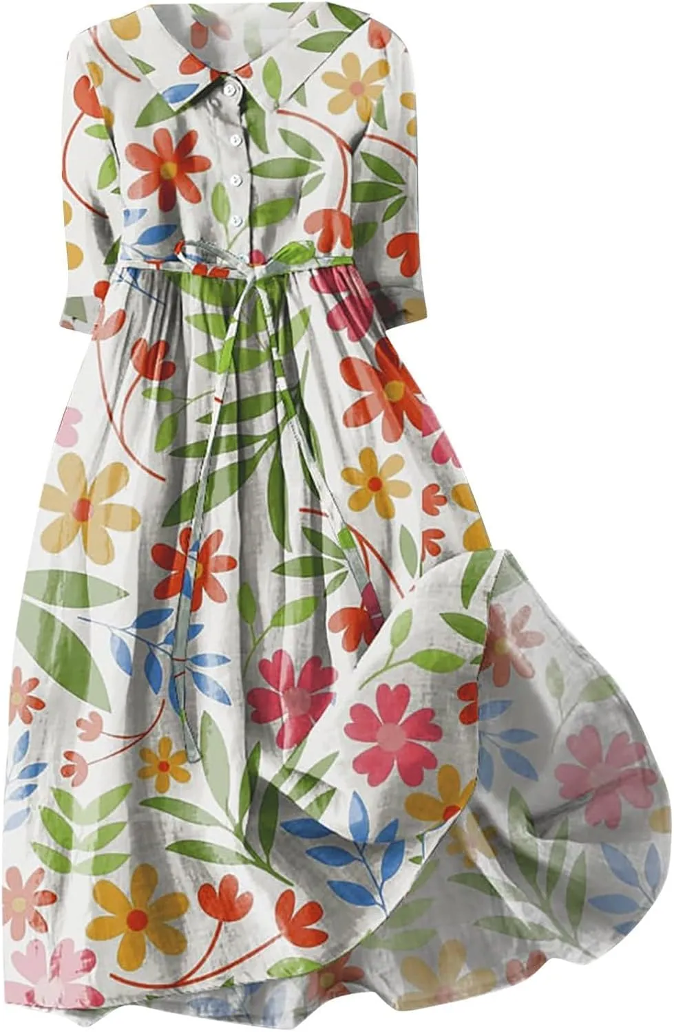 Plus Size Linen Dress for Women Short Sleeve Floral Maxi Dresses Spring Summer Boho Flowy Sundress Cruise Outfits